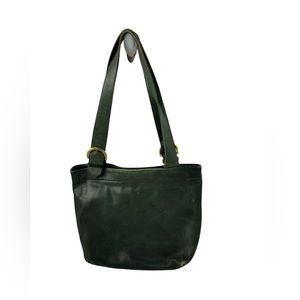 Coach Bottle Green Leather Tote Bag